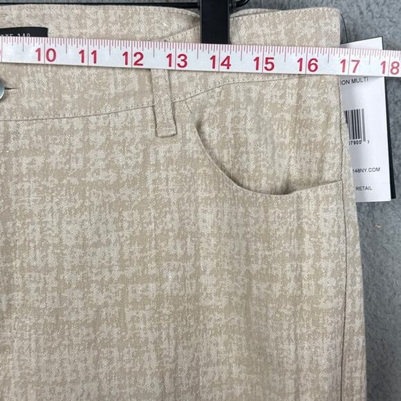 Lafayette 148 Medallion Pants Linen Blend Cream Sz 12 NWT Quiet Luxury Normcore - Picture 4 of 10